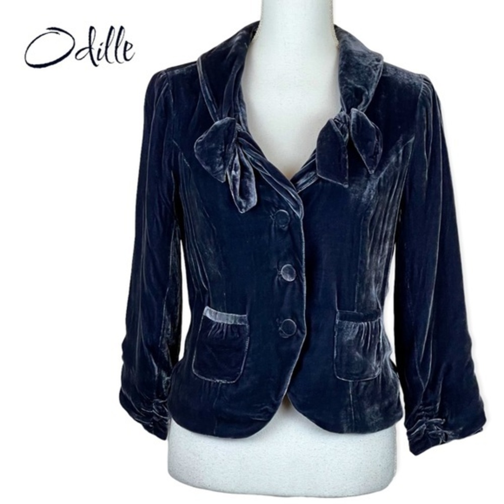 Anthropologie Odille Silk Blend Velvet Party Event Jacket NWOT